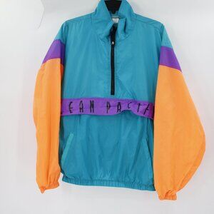 Vintage Ocean Pacific Surf Jacket Mens Medium 1/2 Zip Pullover Windbreaker retro